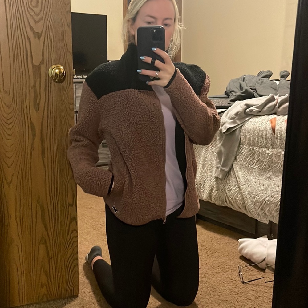 PINK! Sherpa full zip jacket